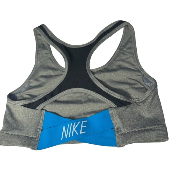 Nike Dri-Fit Grey Gray Baby Blue Women’s Racerback Sports Bra - Size Medium - Picture 9 of 9